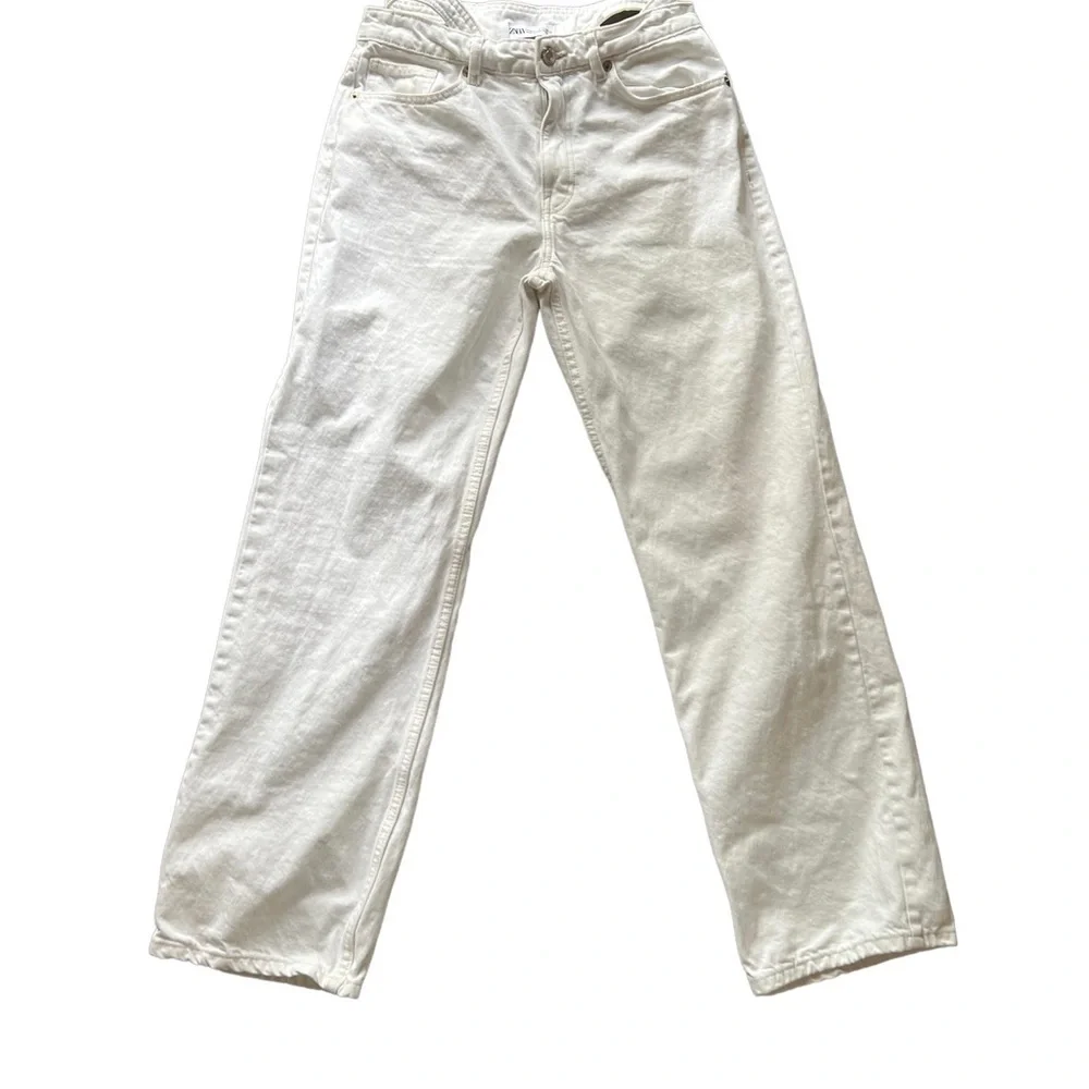 Zara LOW-RISE BAGGY JEANS White Size 34/6 - Picture 11 of 14